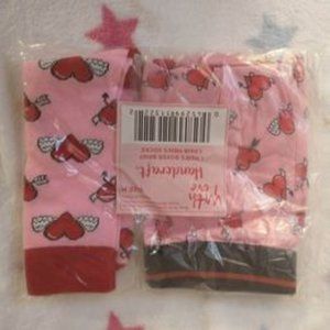 NEW mens socks with boxer briefs, size Medium, pink with hearts, brand - with Lo
